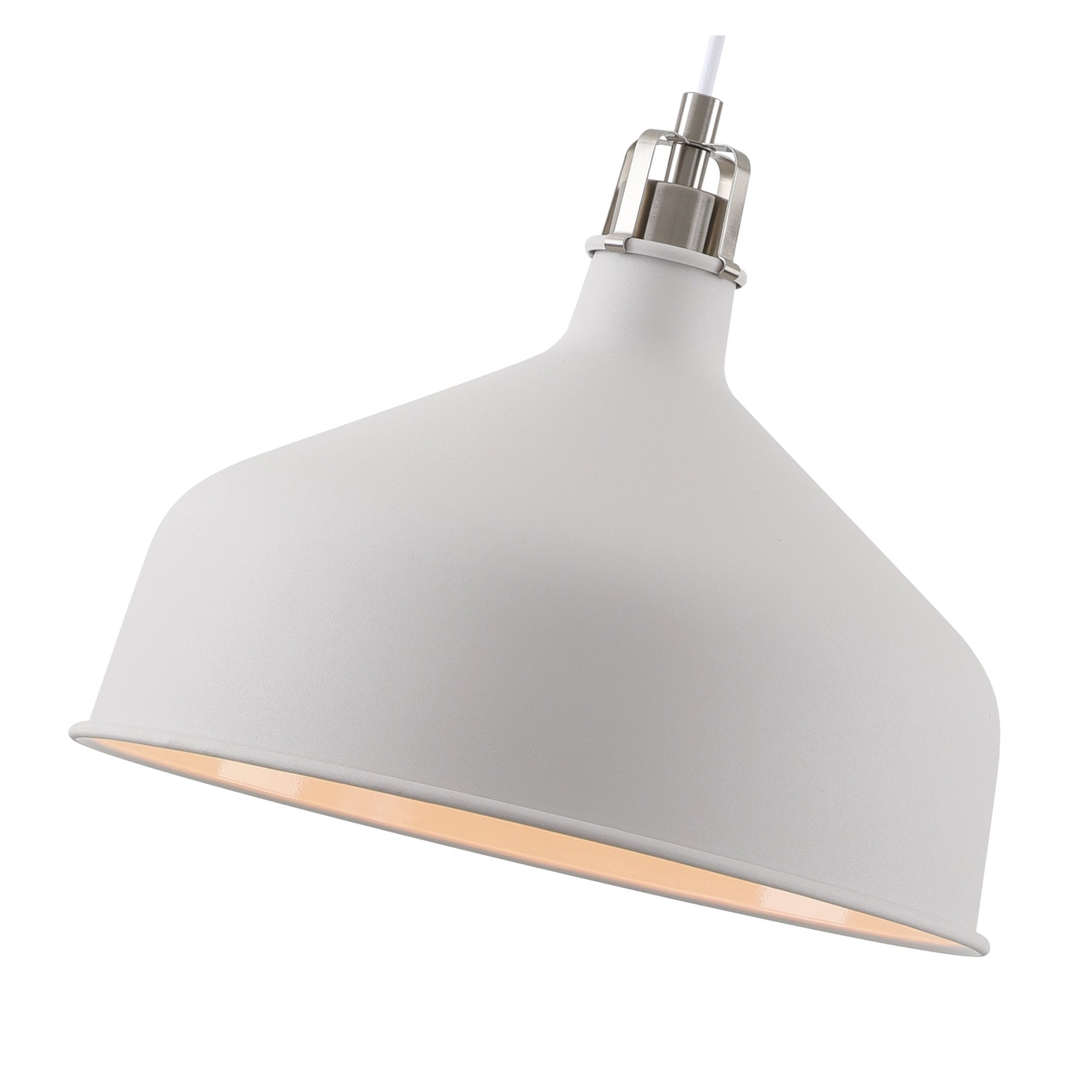 NL70189 Barnie Medium Pendant Sand White/Satin Nickel/White