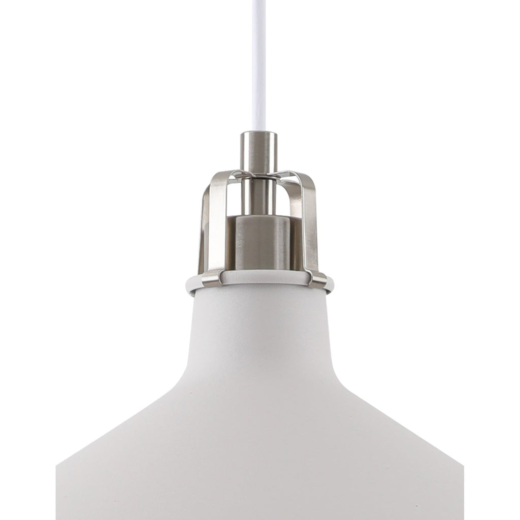 NL70189 Barnie Medium Pendant Sand White/Satin Nickel/White