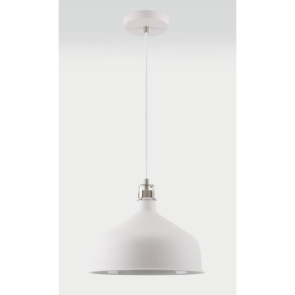 NL70189 Barnie Medium Pendant Sand White/Satin Nickel/White
