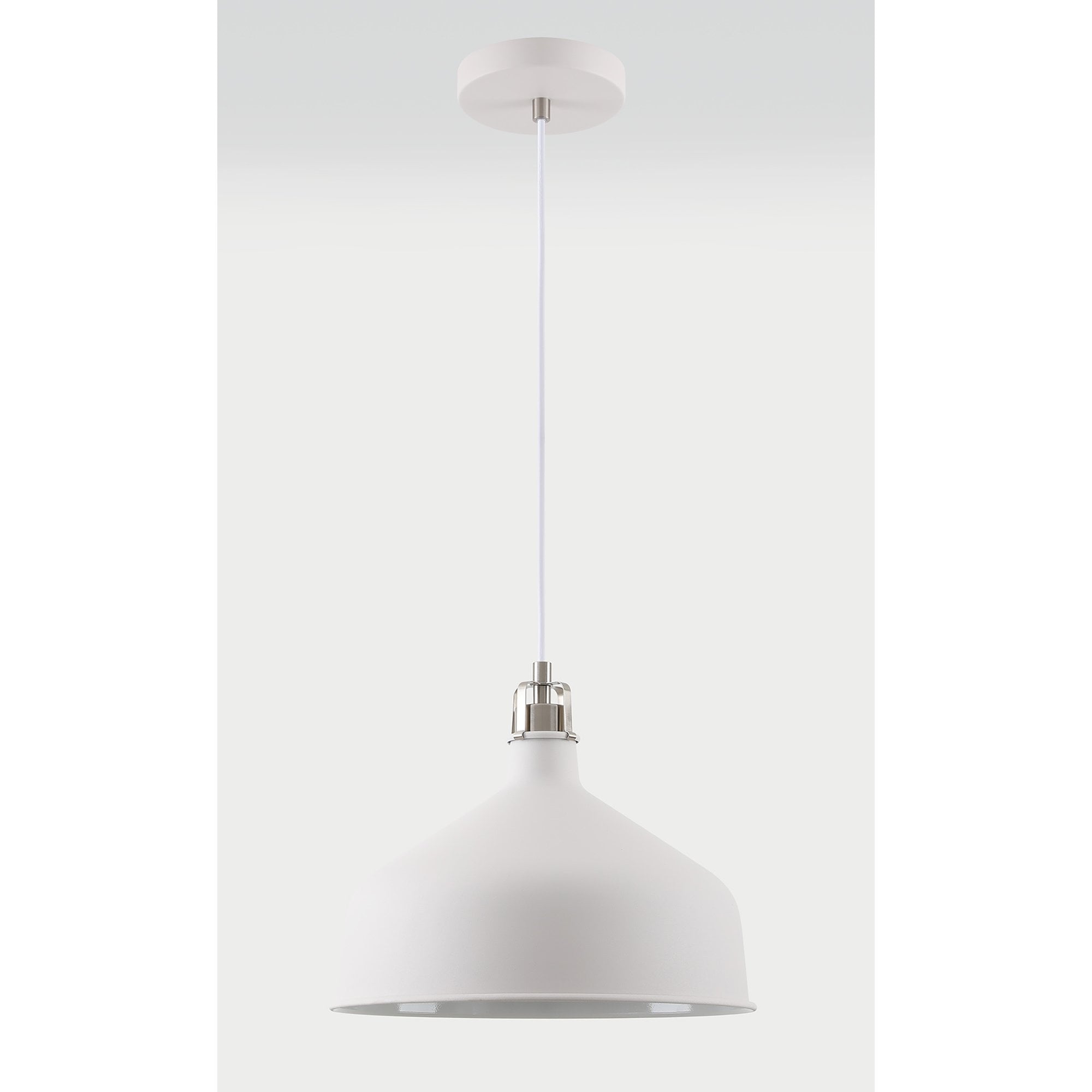 NL70189 Barnie Medium Pendant Sand White/Satin Nickel/White