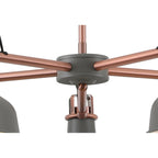 NL70209 Barnie Telescopic 5 Light Pendant Sand Grey/Copper/White