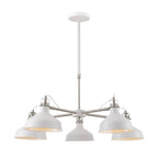 NL70219 Barnie Telescopic 5 Light Pendant Sand White/Satin Nickel/White