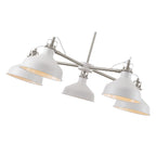NL70219 Barnie Telescopic 5 Light Pendant Sand White/Satin Nickel/White