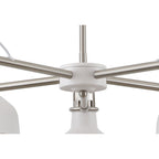NL70219 Barnie Telescopic 5 Light Pendant Sand White/Satin Nickel/White