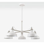 NL70219 Barnie Telescopic 5 Light Pendant Sand White/Satin Nickel/White