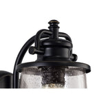 NL71969 Brad Outdoor Wall Lamp Black/Gold With Seeded Clear Glass
