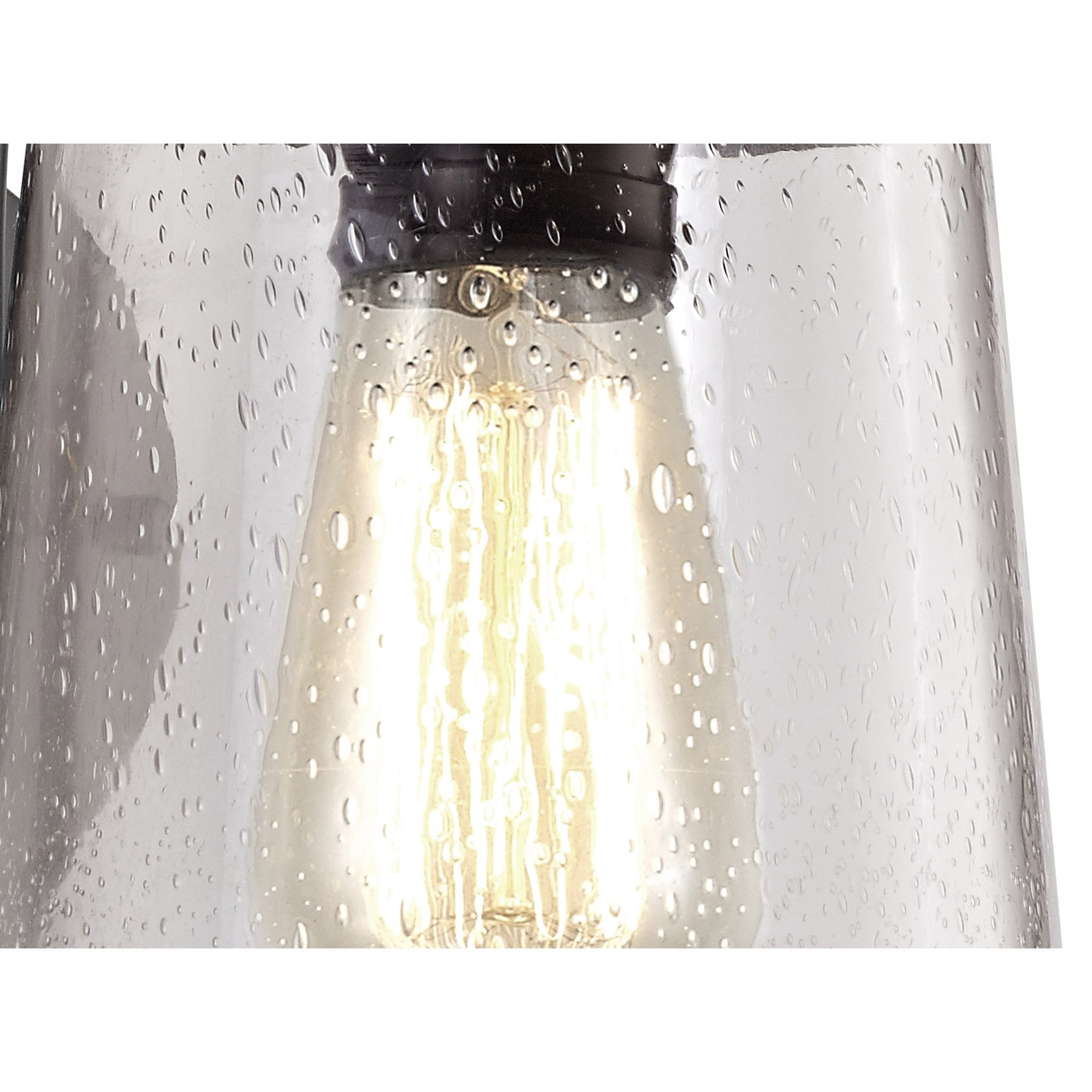 NL71969 Brad Outdoor Wall Lamp Black/Gold With Seeded Clear Glass