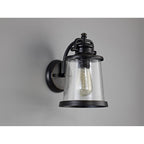 NL71969 Brad Outdoor Wall Lamp Black/Gold With Seeded Clear Glass