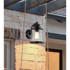 NL71979 Brad Outdoor Pendant Black/Gold With Seeded Clear Glass