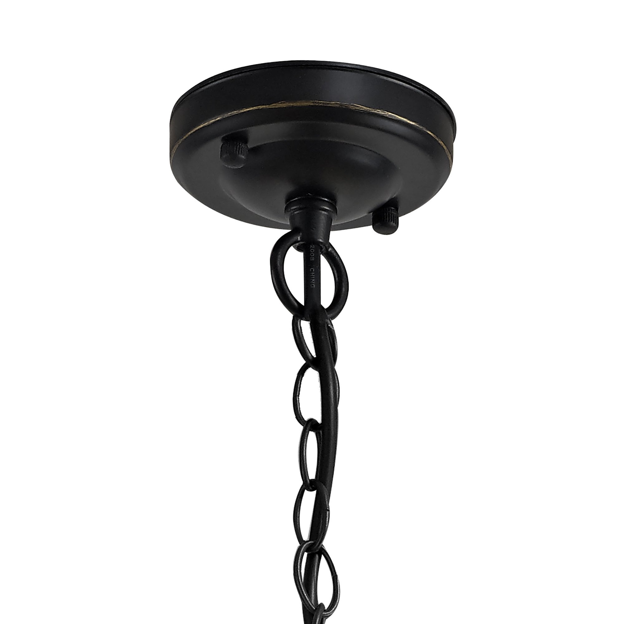 NL71979 Brad Outdoor Pendant Black/Gold With Seeded Clear Glass