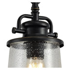 NL71979 Brad Outdoor Pendant Black/Gold With Seeded Clear Glass