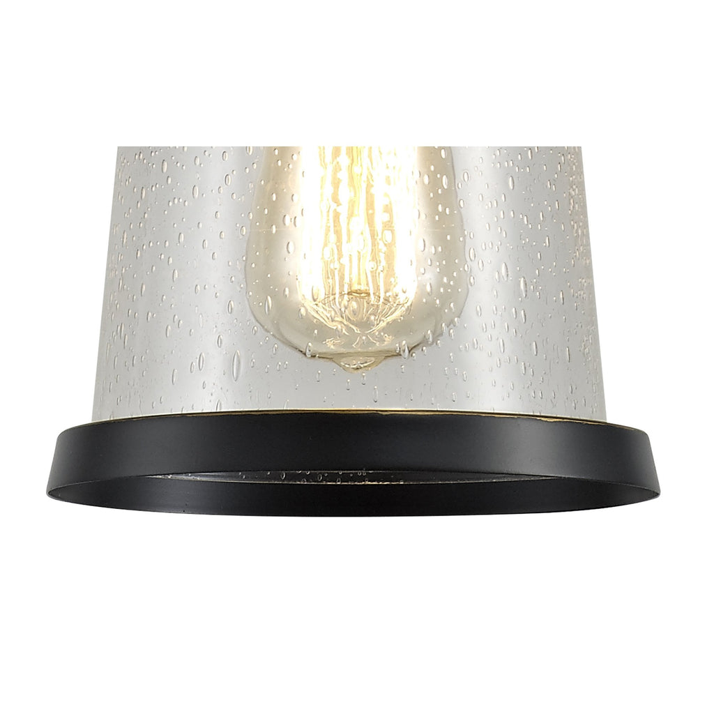 NL71979 Brad Outdoor Pendant Black/Gold With Seeded Clear Glass