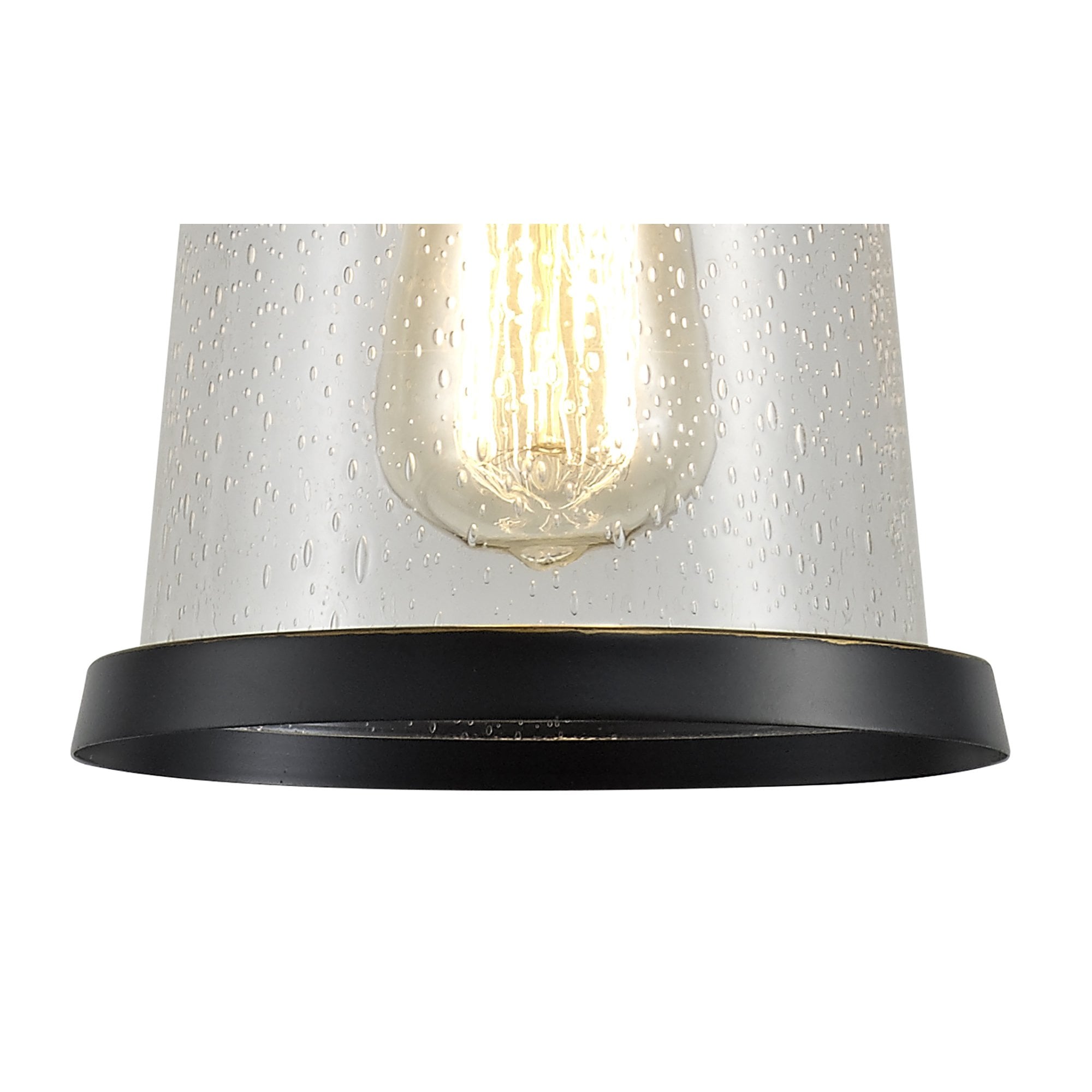 NL71979 Brad Outdoor Pendant Black/Gold With Seeded Clear Glass