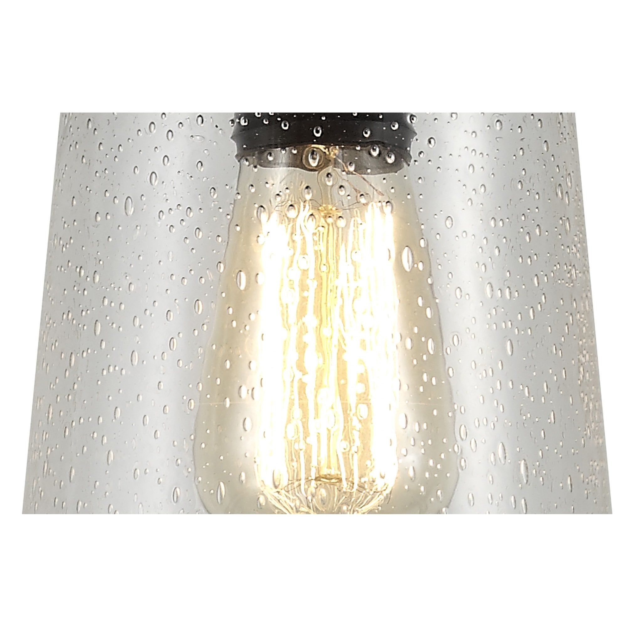 NL71979 Brad Outdoor Pendant Black/Gold With Seeded Clear Glass