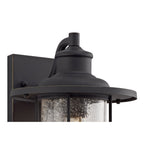 NL71959 Bosun Outdoor Wall Lamp Black/Gold With Seeded Clear Glass
