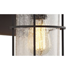 NL71959 Bosun Outdoor Wall Lamp Black/Gold With Seeded Clear Glass