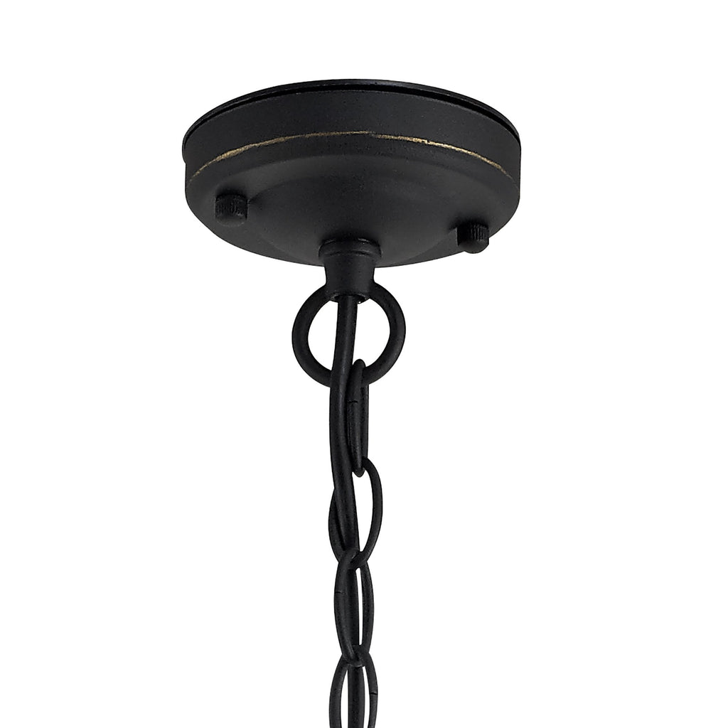 NL73149 Bosun Outdoor Pendant Black/Gold With Seeded Clear Glass