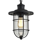 NL73149 Bosun Outdoor Pendant Black/Gold With Seeded Clear Glass