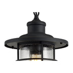 NL73149 Bosun Outdoor Pendant Black/Gold With Seeded Clear Glass