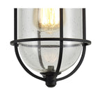 NL73149 Bosun Outdoor Pendant Black/Gold With Seeded Clear Glass