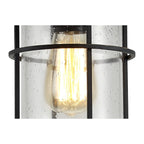 NL73149 Bosun Outdoor Pendant Black/Gold With Seeded Clear Glass