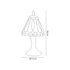 NL72179 Cami Tiffany Table Lamp White/Grey/Clear Crystal Shade