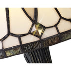 NL72179 Cami Tiffany Table Lamp White/Grey/Clear Crystal Shade