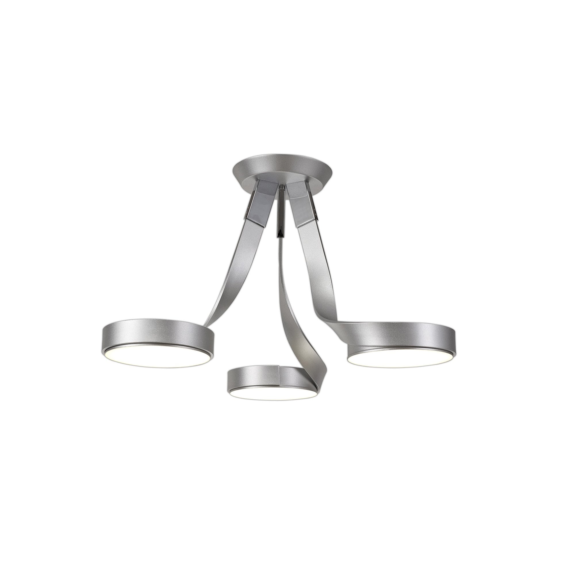 NL70499 Candy 3 Light Semi Ceiling LED Silver/Polished Chrome