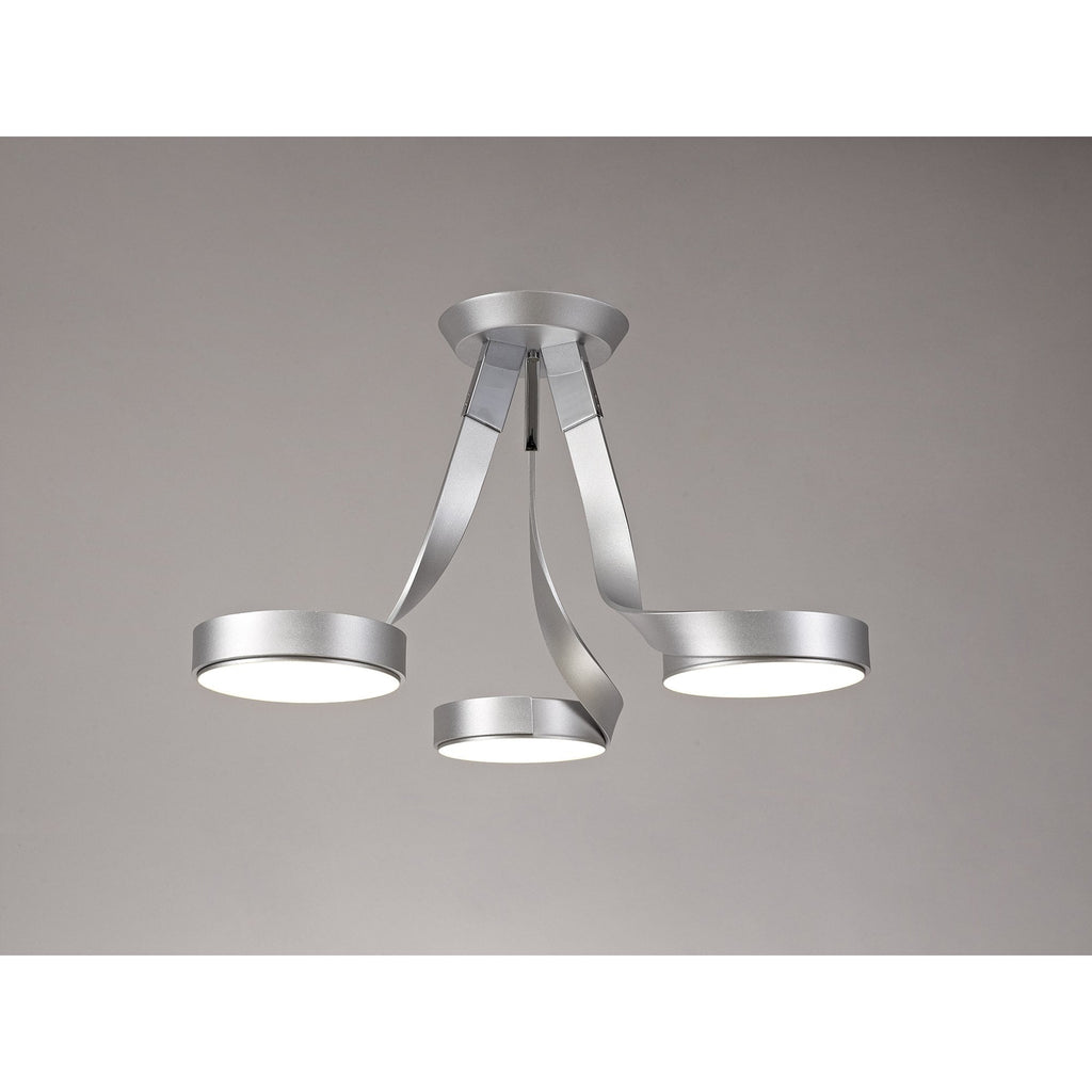 NL70499 Candy 3 Light Semi Ceiling LED Silver/Polished Chrome