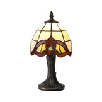 NL72149 Chale Tiffany Table Lamp Cream/Amber/Clear Crystal Shade