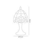 NL72149 Chale Tiffany Table Lamp Cream/Amber/Clear Crystal Shade