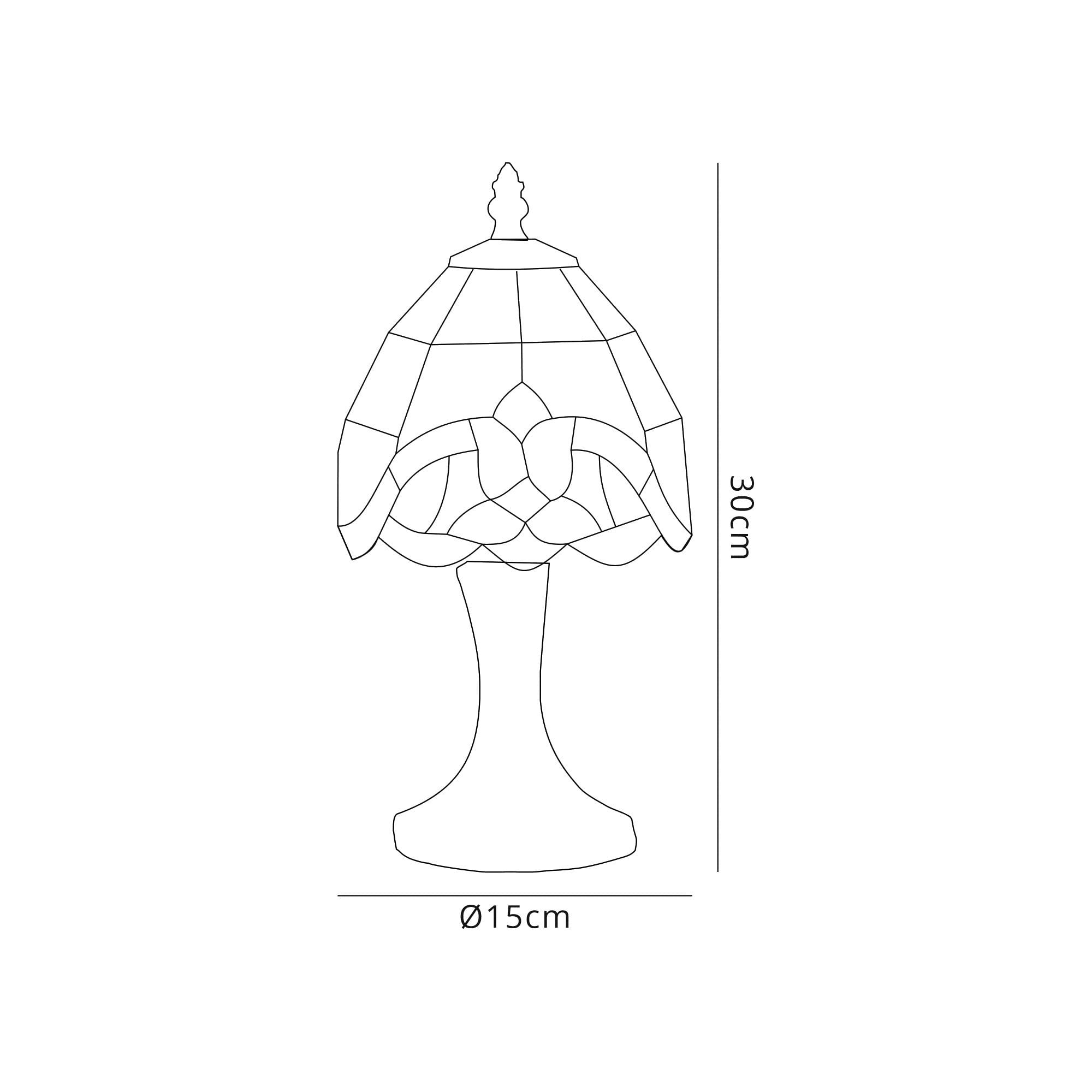 NL72149 Chale Tiffany Table Lamp Cream/Amber/Clear Crystal Shade