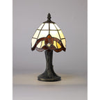NL72149 Chale Tiffany Table Lamp Cream/Amber/Clear Crystal Shade