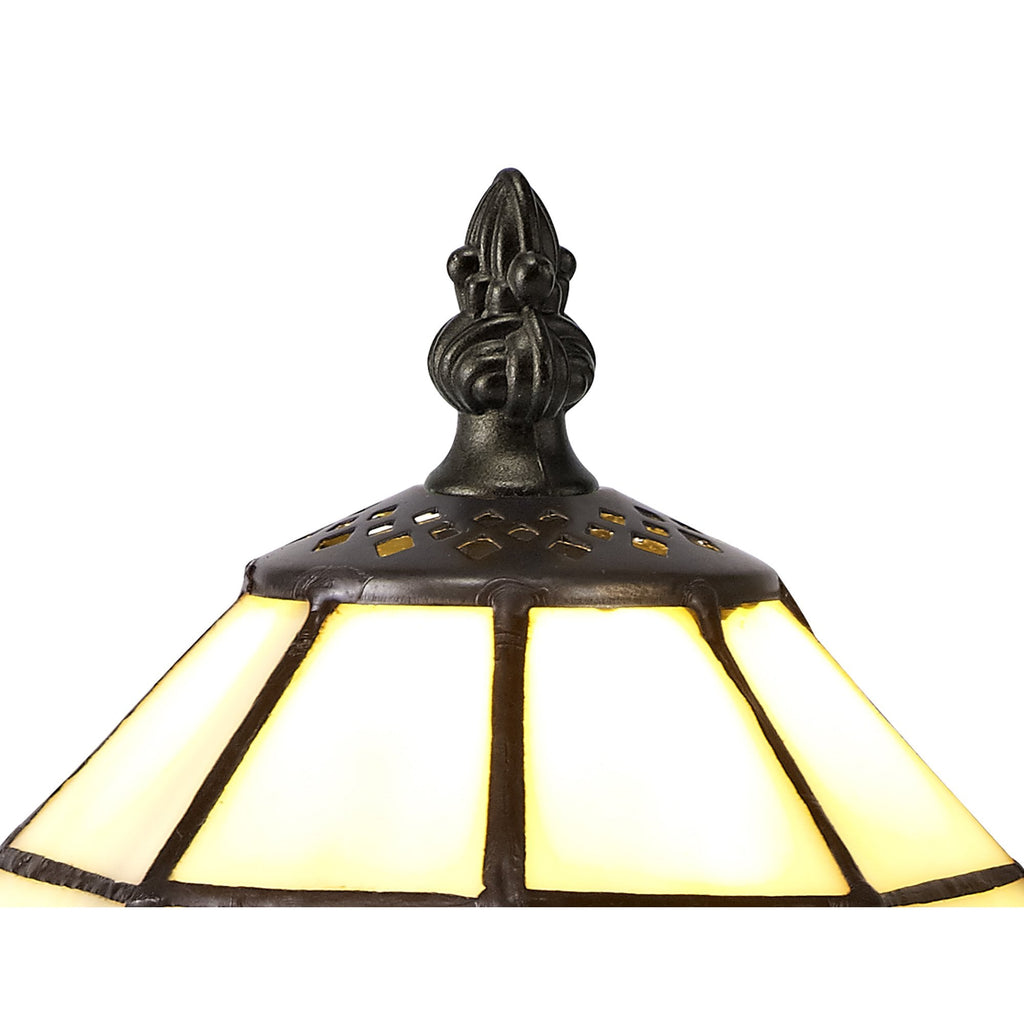 NL72149 Chale Tiffany Table Lamp Cream/Amber/Clear Crystal Shade