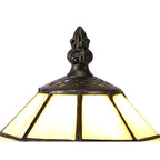 NL72149 Chale Tiffany Table Lamp Cream/Amber/Clear Crystal Shade