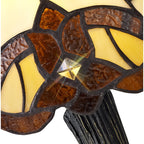NL72149 Chale Tiffany Table Lamp Cream/Amber/Clear Crystal Shade