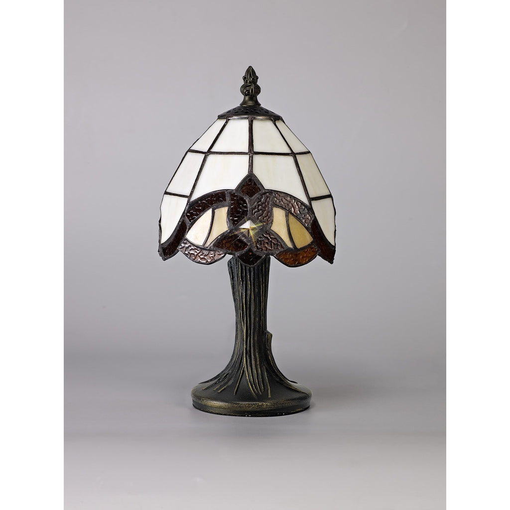 NL72149 Chale Tiffany Table Lamp Cream/Amber/Clear Crystal Shade