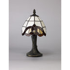 NL72149 Chale Tiffany Table Lamp Cream/Amber/Clear Crystal Shade