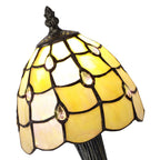 NL72139 Chrisy Tiffany Table Lamp Beige/Clear Crystal Shade