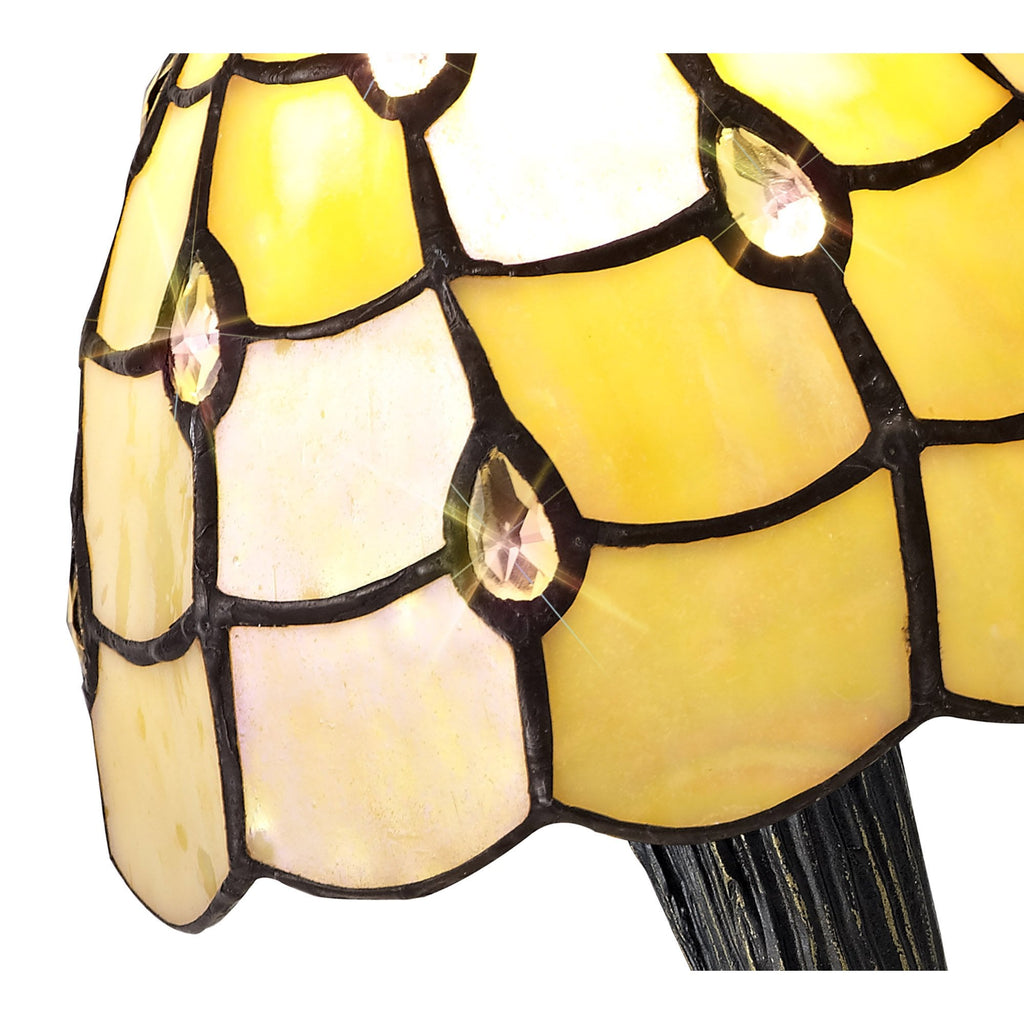 NL72139 Chrisy Tiffany Table Lamp Beige/Clear Crystal Shade