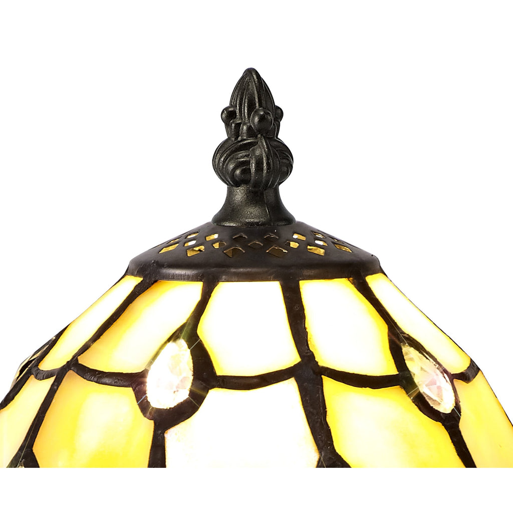 NL72139 Chrisy Tiffany Table Lamp Beige/Clear Crystal Shade