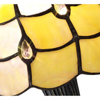 NL72139 Chrisy Tiffany Table Lamp Beige/Clear Crystal Shade