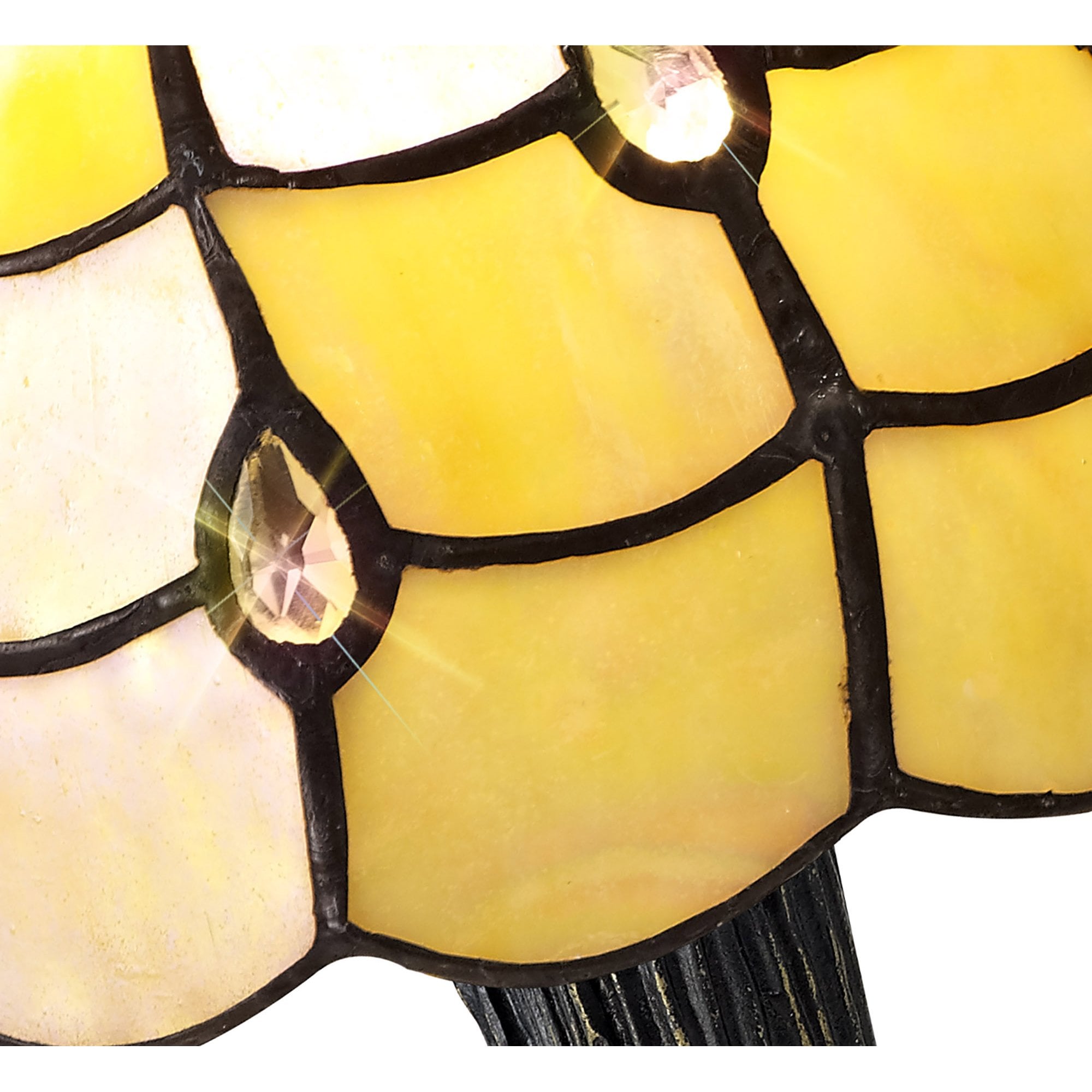 NL72139 Chrisy Tiffany Table Lamp Beige/Clear Crystal Shade