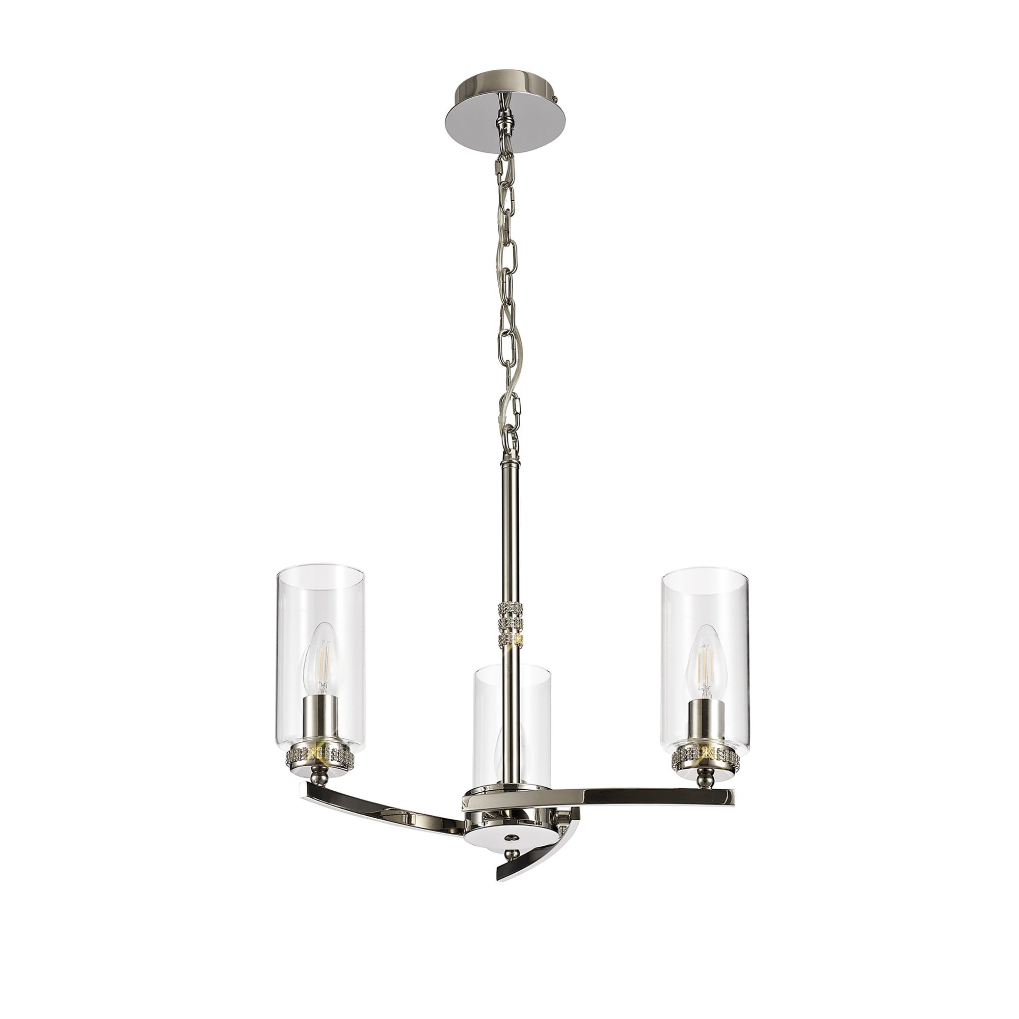 NL73099 Darling 3 Light Pendant/Semi Ceiling Polished Nickel