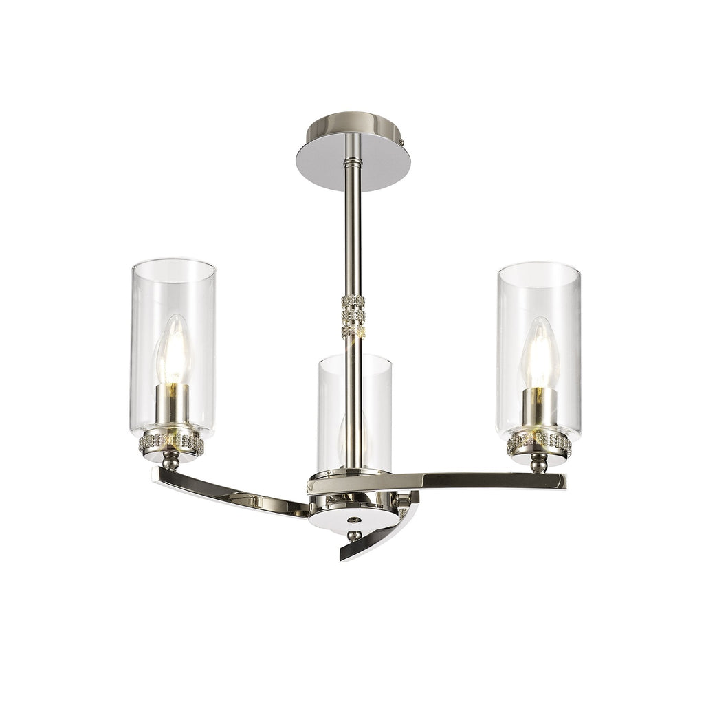 NL73099 Darling 3 Light Pendant/Semi Ceiling Polished Nickel