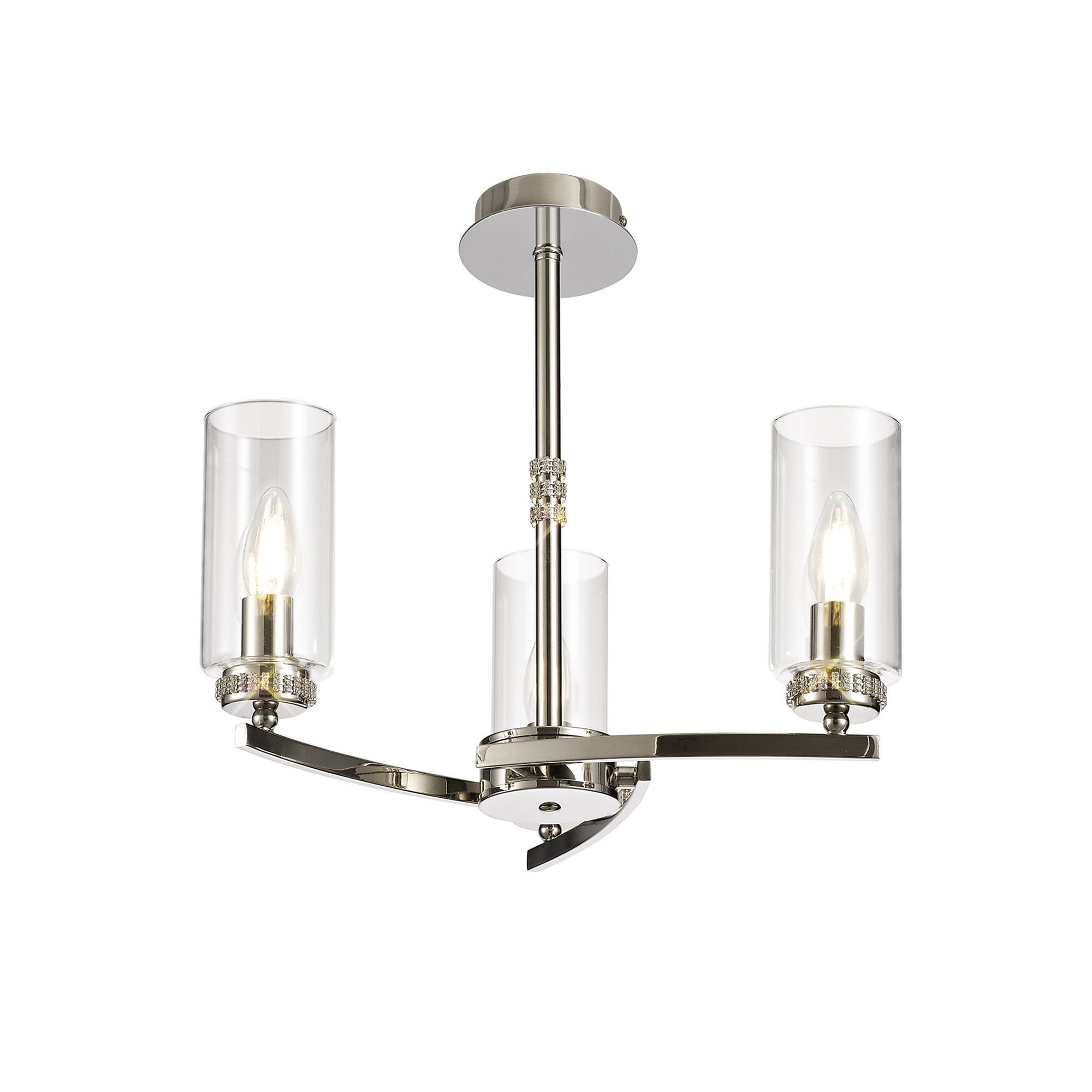 NL73099 Darling 3 Light Pendant/Semi Ceiling Polished Nickel