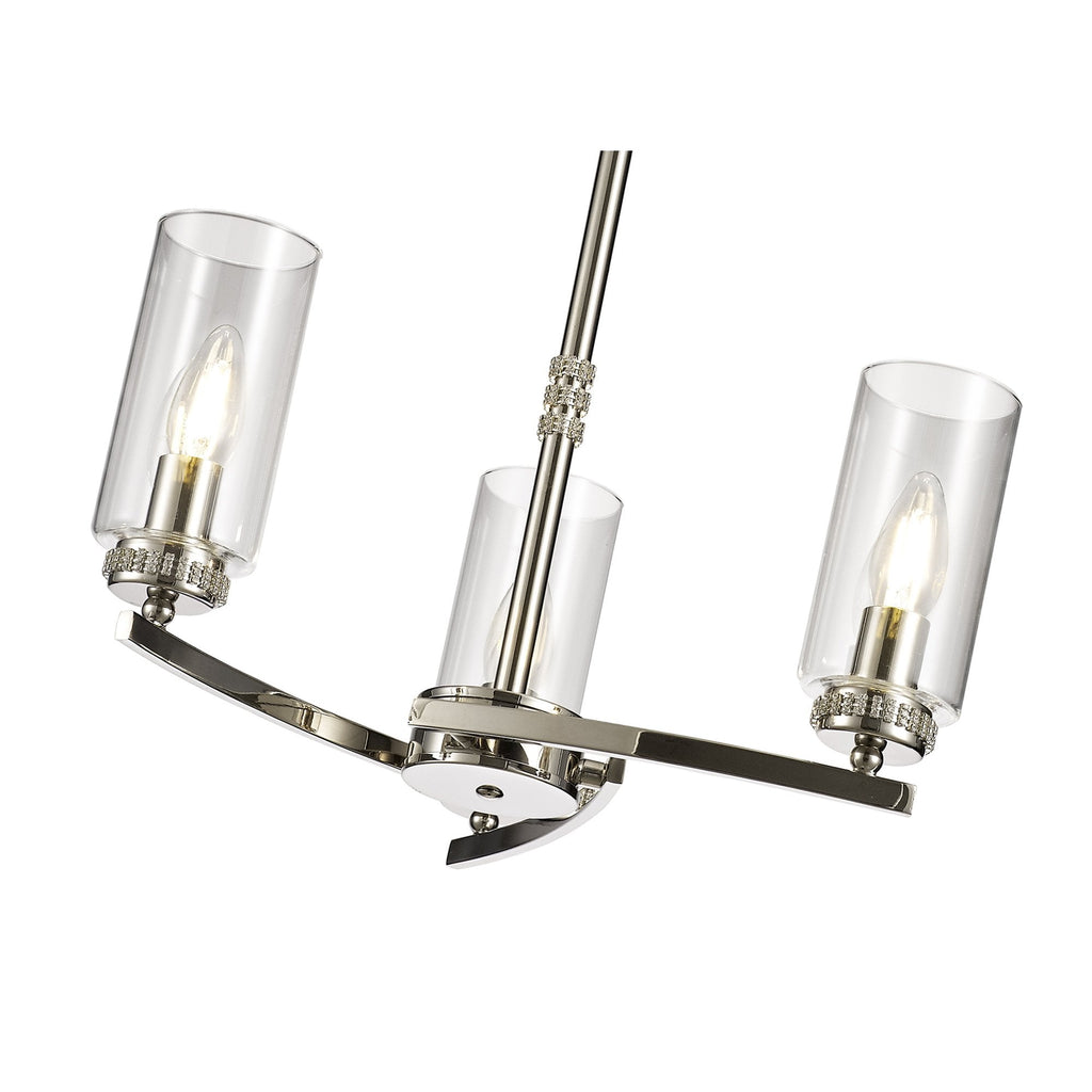 NL73099 Darling 3 Light Pendant/Semi Ceiling Polished Nickel
