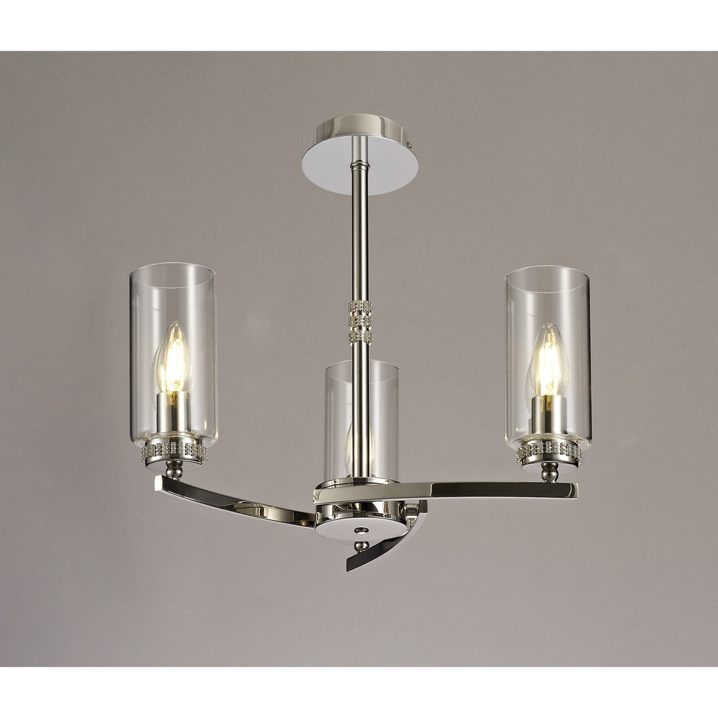 NL73099 Darling 3 Light Pendant/Semi Ceiling Polished Nickel