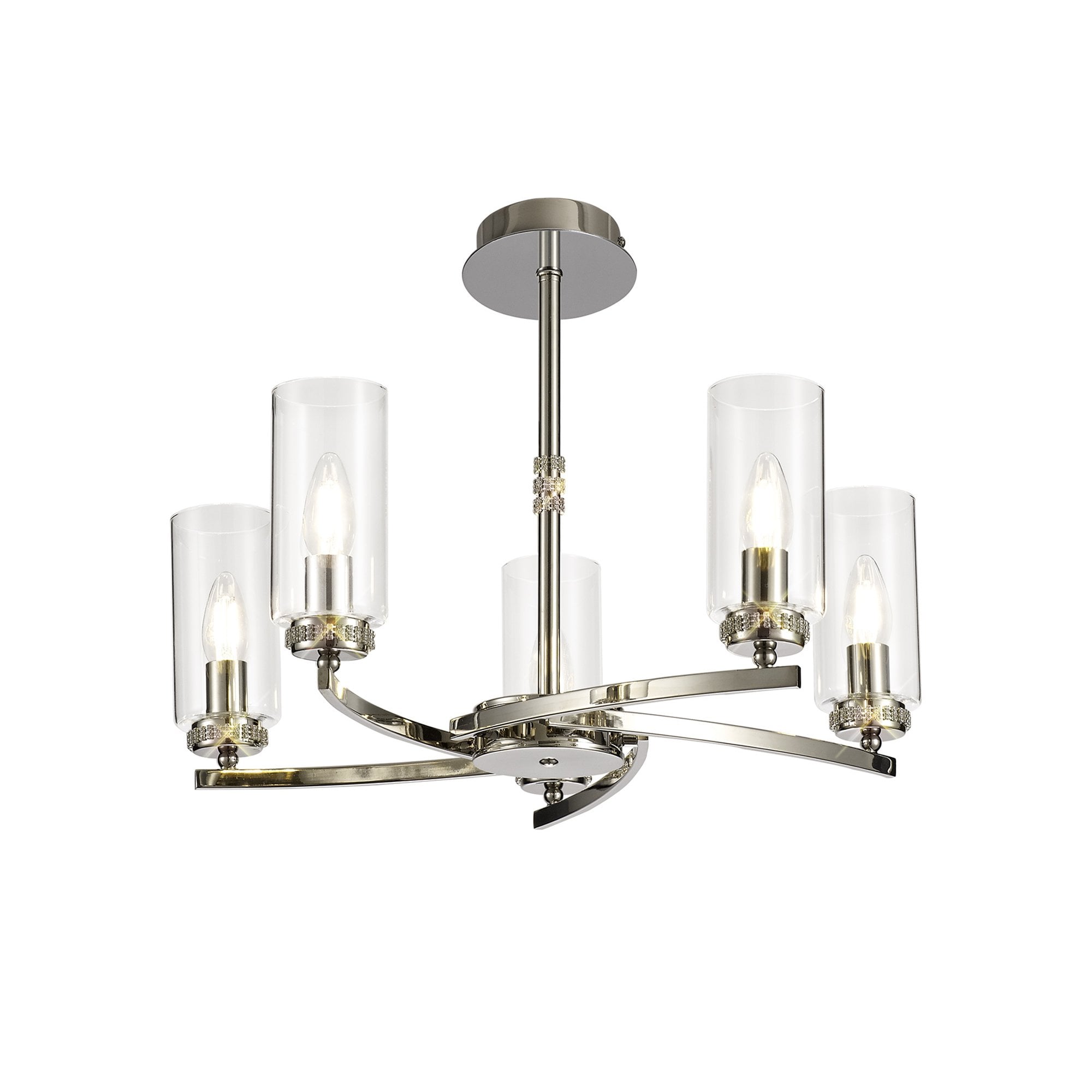 NL73109 Darling 5 Light Pendant/Semi Ceiling Polished Nickel
