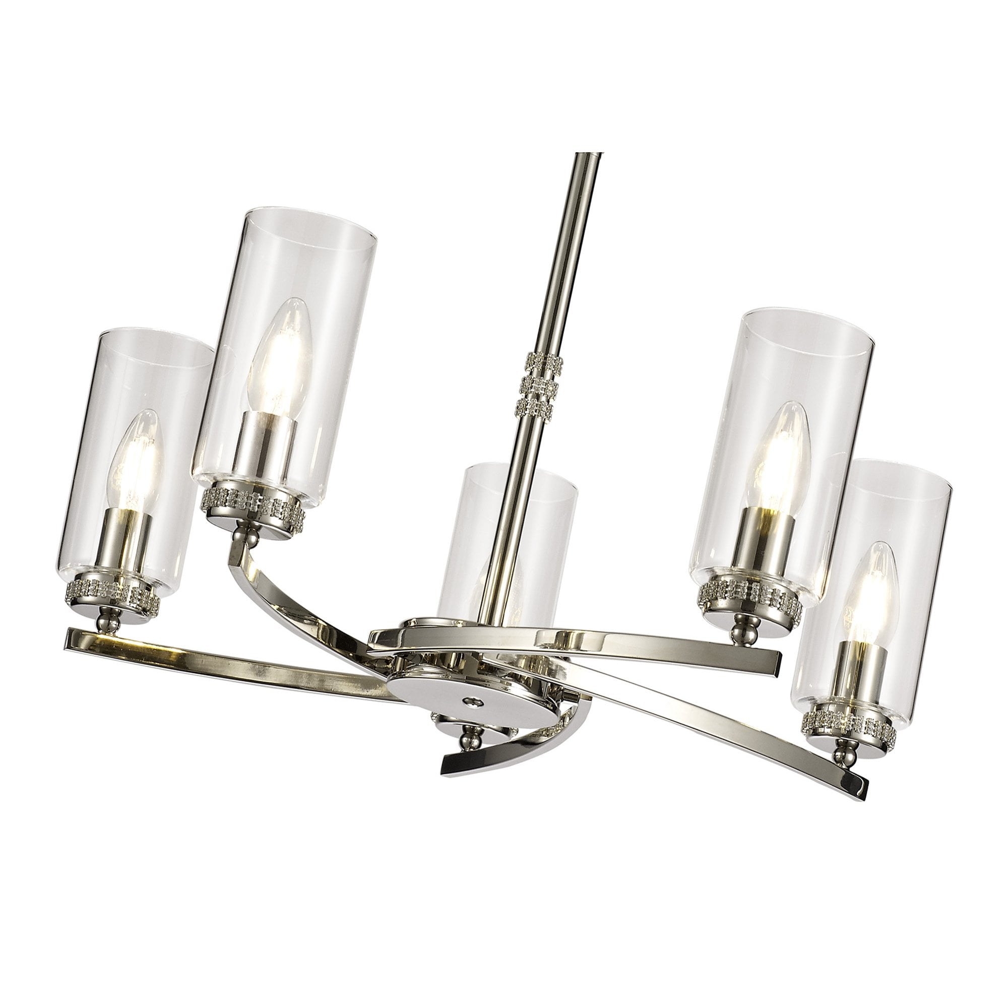 NL73109 Darling 5 Light Pendant/Semi Ceiling Polished Nickel